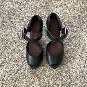 All leather high heels